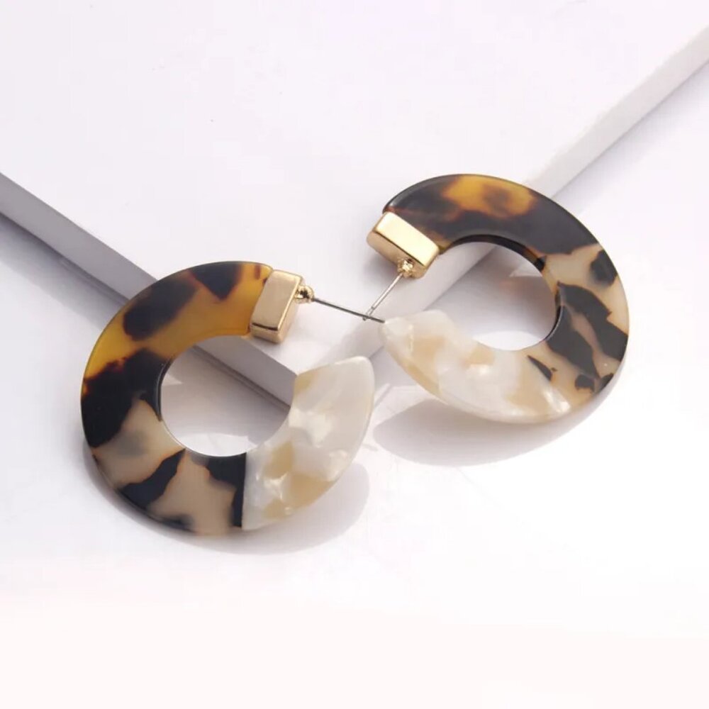 Modish Melody Hoop Fashion Jewelry Earrings, Brown